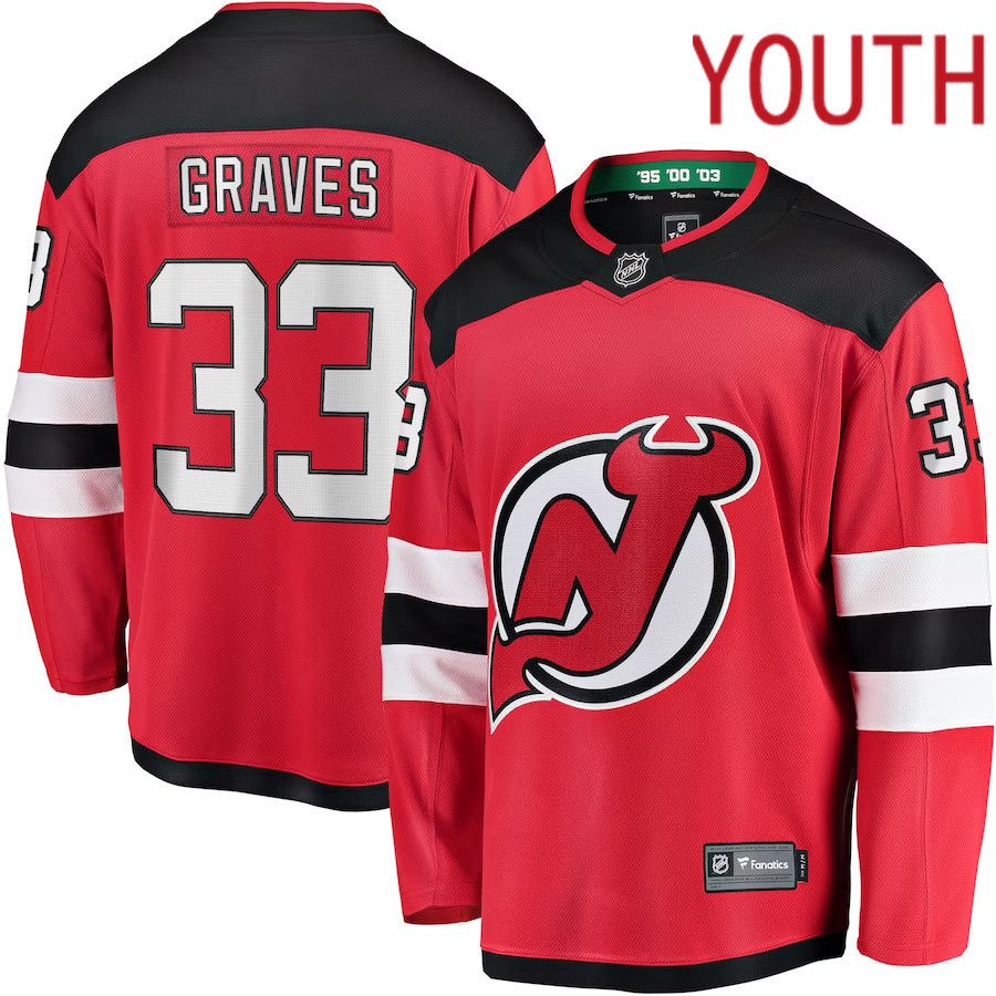 Youth New Jersey Devils 33 Ryan Graves Fanatics Branded Red Breakaway Player NHL Jersey